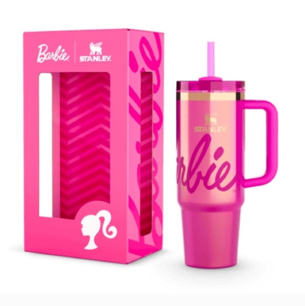 Stanley Pink Barbie Stainless Tumbler with Handle and Straw